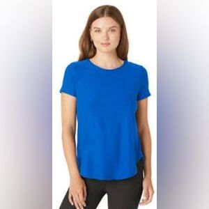 Beyond Yoga Featherweight On The Down Low Tee Azure Blue Heather S